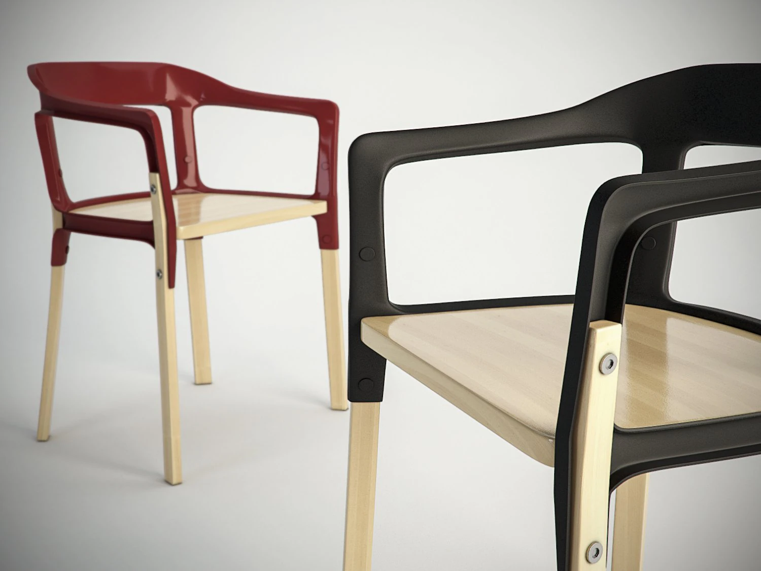 steelwood chair 3D Model .c4d .max .obj .3ds .fbx .stl .blend 