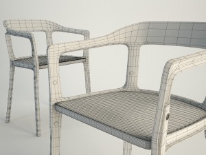 steelwood chair Model 3D