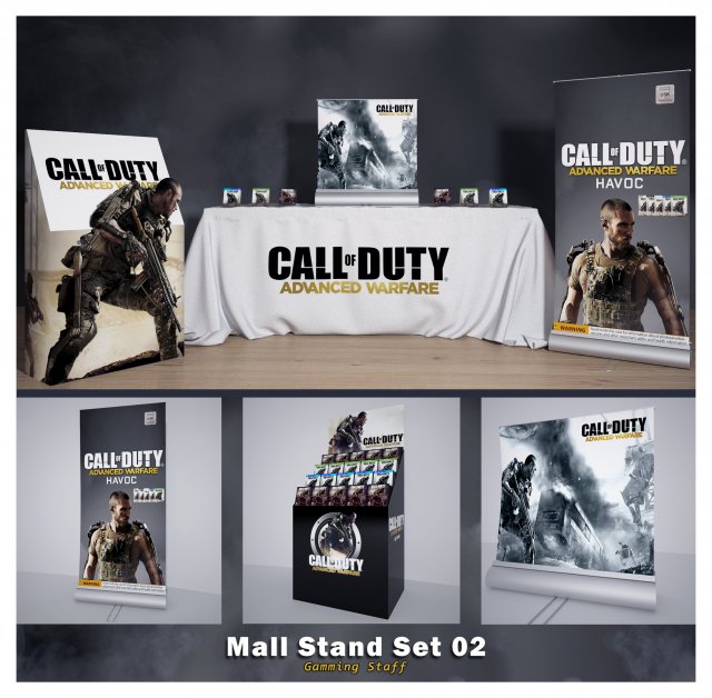 mall stand set 02 3D Model .c4d .max .obj .3ds .fbx .stl .blend 