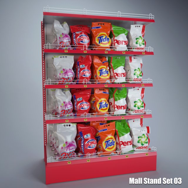 mall stand set 03 Modelo 3D .c4d .max .obj .3ds .fbx .stl .blend 