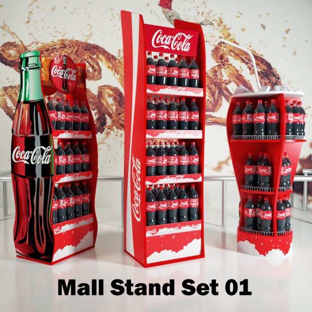 Mall stand set 01 3Dモデル .c4d .max .obj .3ds .fbx .stl .blend 