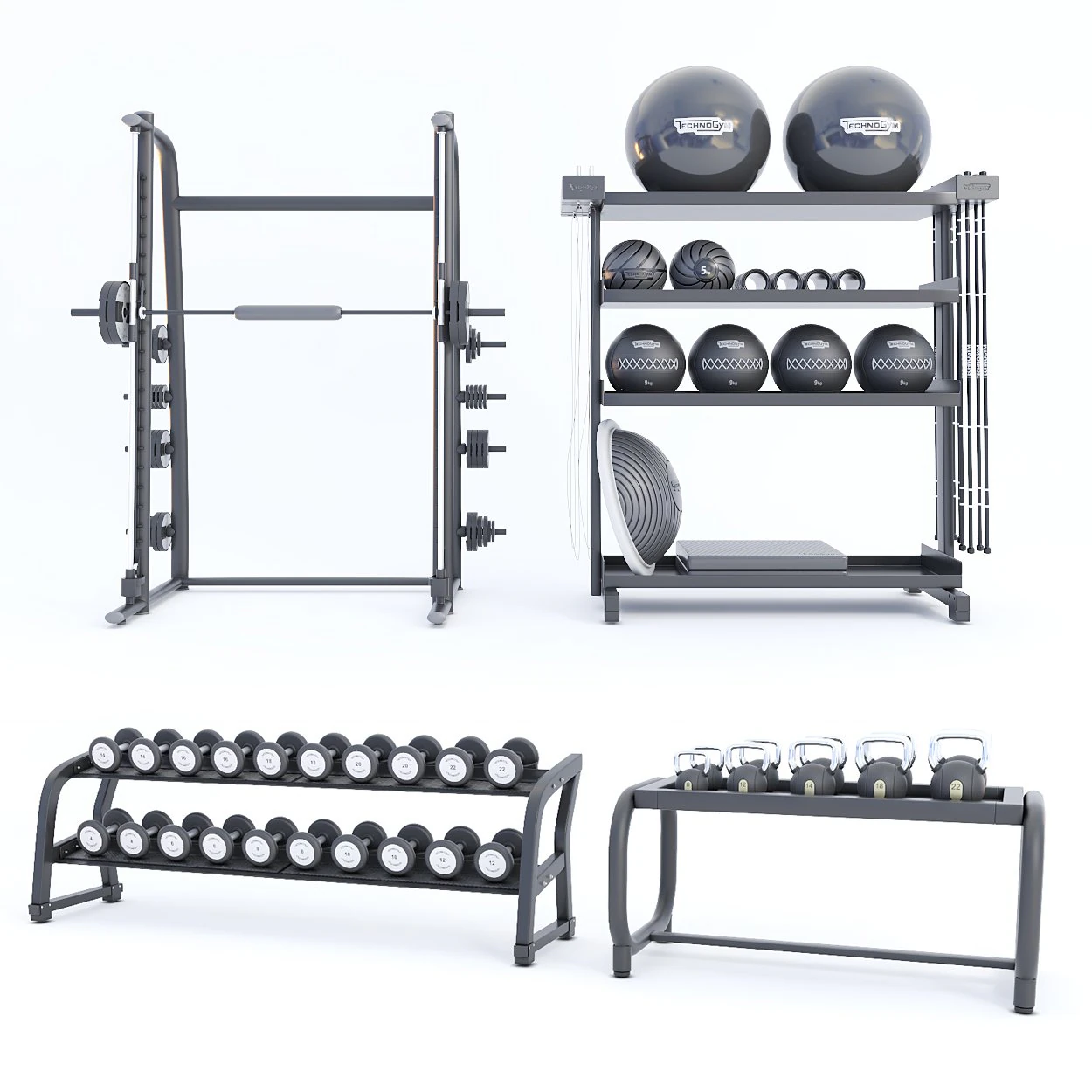 gym gallery 3D Model .c4d .max .obj .3ds .fbx .stl .blend 