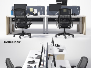 renew link workstation celle chair Model 3D