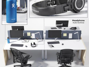 renew link workstation celle chair 3D Model