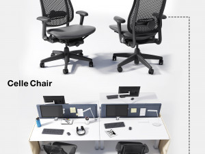 renew link workstation celle chair Model 3D