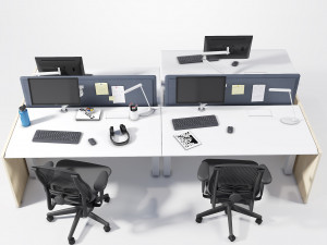 renew link workstation celle chair Model 3D