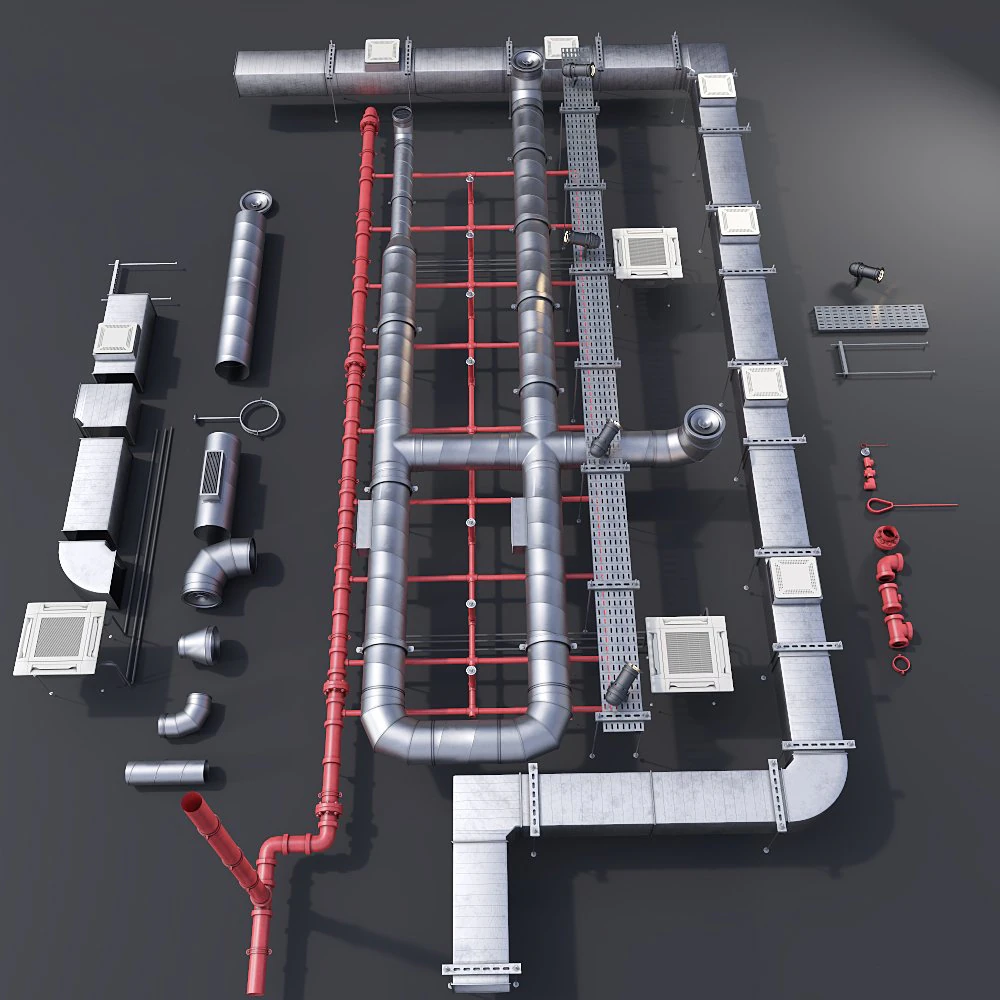 strop rurowy Model 3D .c4d .max .obj .3ds .fbx .stl .blend 