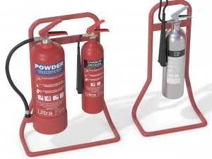 Fire Extinguishers Set 3D Model