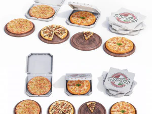 Italian Pizza Set 3D Model