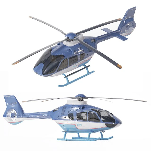 Airbus H&eacute;licopt&egrave;re H135 Civil Modèle 3D .c4d .max .obj .3ds .fbx .stl .blend 