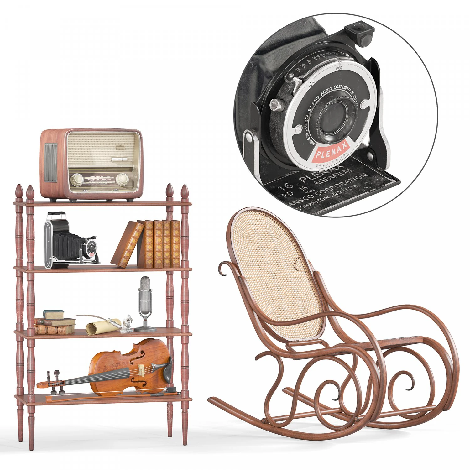 Antique Decorative Set 3D Model .c4d .max .obj .3ds .fbx .stl .blend 