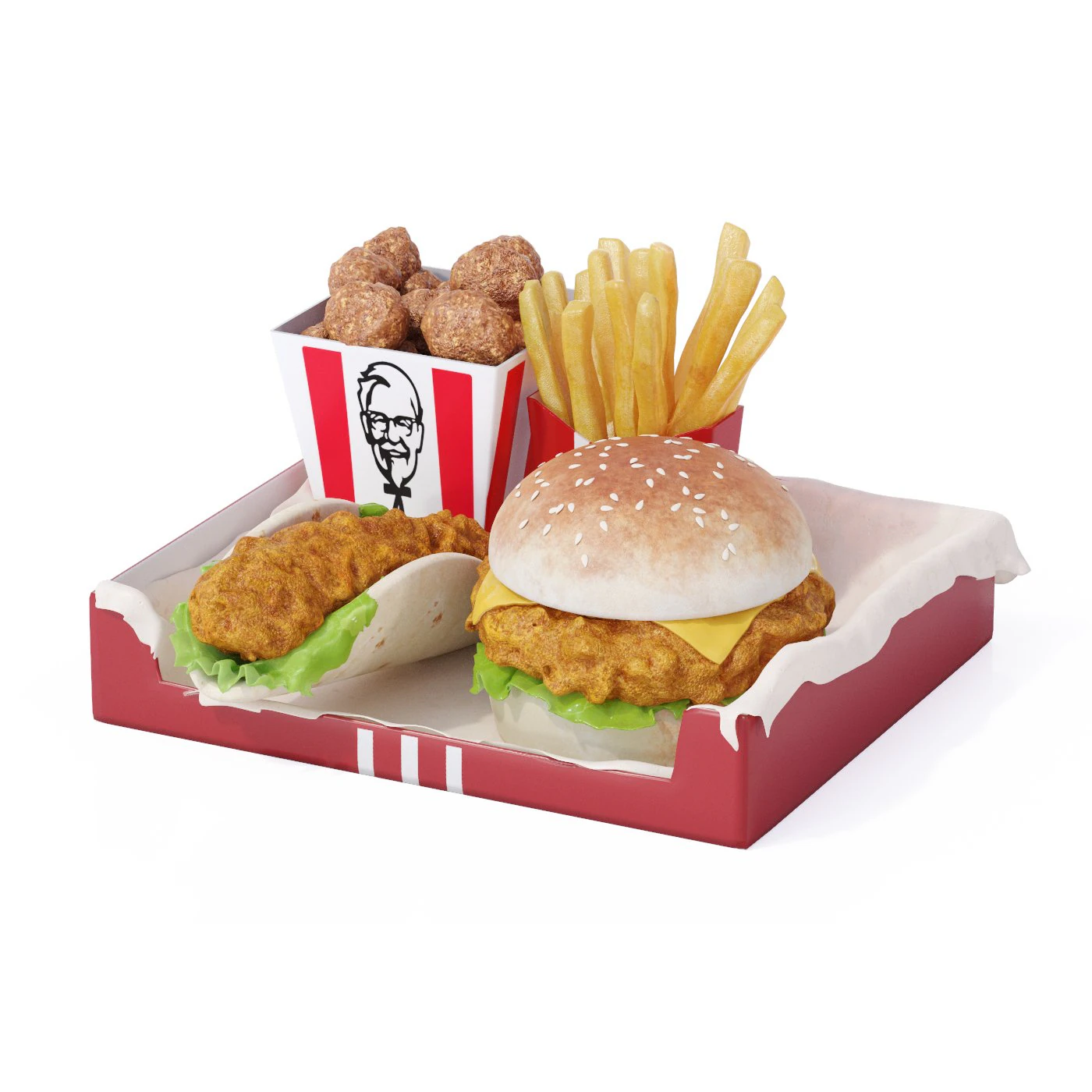 Realistic 3D KFS MEAL 3D Model .c4d .max .obj .3ds .fbx .stl .blend 