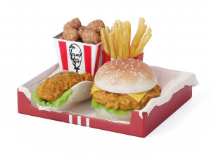 MAKANAN KFS 3D yang realistis Model 3D