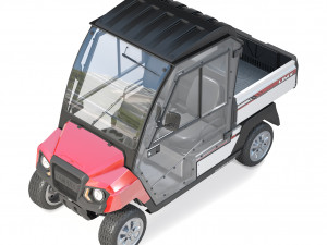 Yamaha Golf Cart UMAX CAB Red Modelo 3D