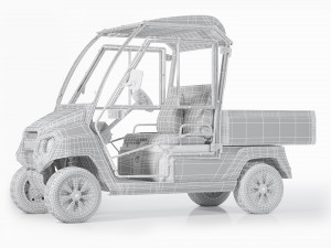 Yamaha Golf Cart UMAX CAB Red Modelo 3D
