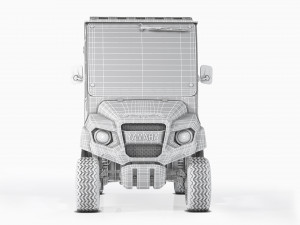 Yamaha Golf Cart UMAX CAB Red Modelo 3D