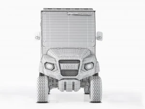 Yamaha Golf Cart UMAX CAB Red 3D Model