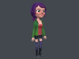 ni&ntilde;a de dibujos animados Modelo 3D