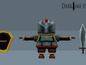 low poly - cartoon medieval knight 3D Model