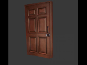 나무로 되는 문 3D 모델