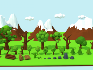 low poly nature pack Modelo 3D