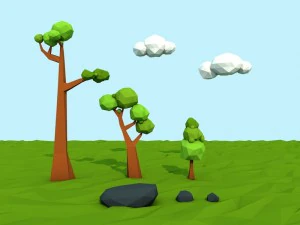 mini paquete de naturaleza de baja poli Modelo 3D