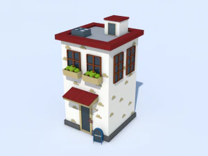 Low-Poly-Haus 3D Modell
