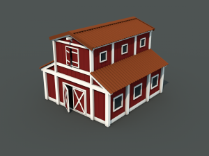 low poly barn 3Dモデル