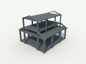 low poly barn 3Dモデル