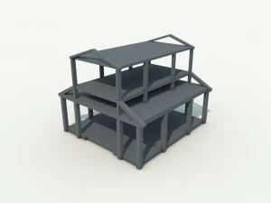low poly barn 3D Model