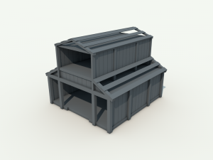 low poly barn 3Dモデル
