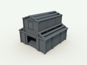 low poly barn 3Dモデル