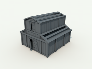 low poly barn 3Dモデル