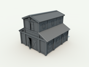 low poly barn 3Dモデル