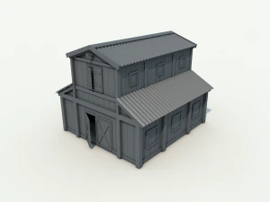 low poly barn 3D Model