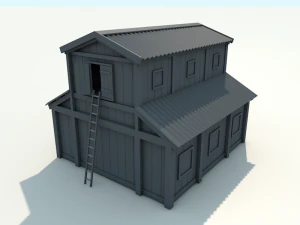 low poly barn 3D Model