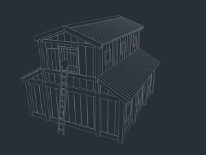 low poly barn 3Dモデル
