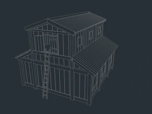 low poly barn 3D Model