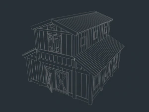 low poly barn 3D Model