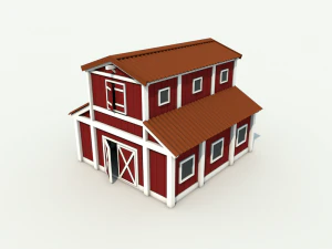 low poly barn 3D Model
