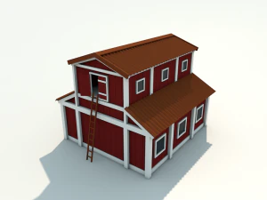 low poly barn 3D Model