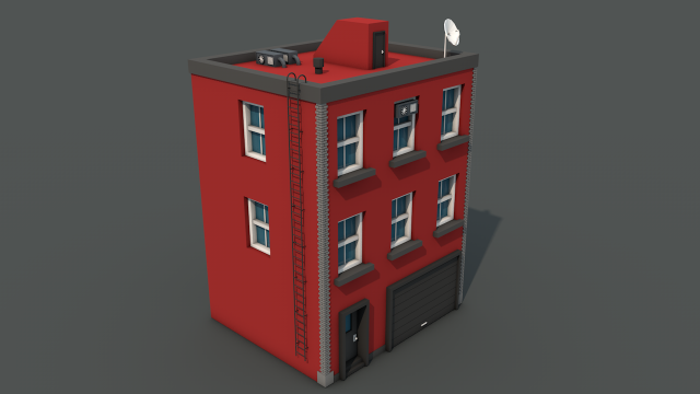 low poly house 3D 모델 .c4d .max .obj .3ds .fbx .stl .blend 