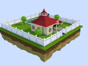 low poly house scene 3D 모델