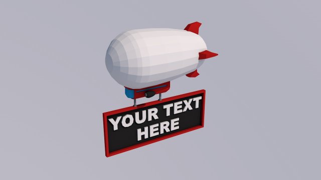 low poly airship 3D Модель .c4d .max .obj .3ds .fbx .stl .blend