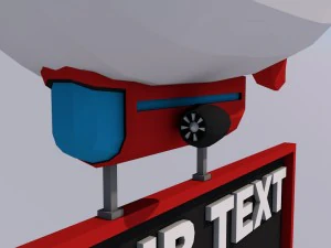low poly airship 3D Model