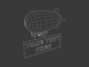 low poly airship 3D Model