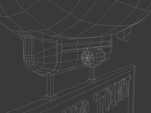 low poly airship 3D Model