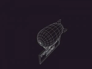 low poly airship 3D Model
