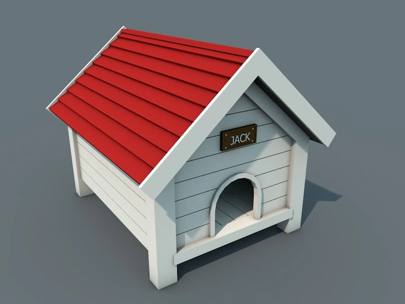 low poly doghouse 3D Model .c4d .max .obj .3ds .fbx .stl .blend 