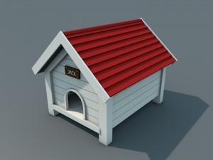 low poly doghouse 3Dモデル